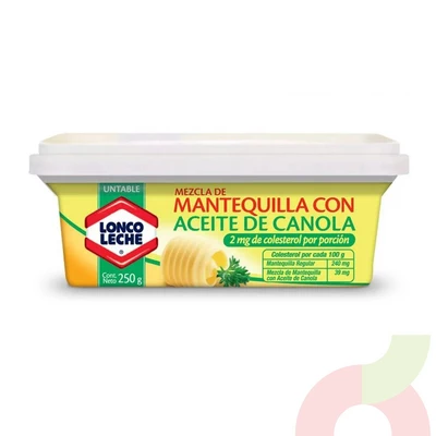 Mantequilla con Aceite de Canola Loncoleche 250Gr