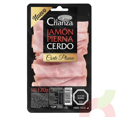 Jamón Pierna Cerdo Corte Pluma La Crianza 120Gr