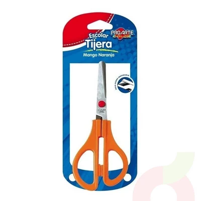 Tijera Escolar Mango Naranja Proarte 