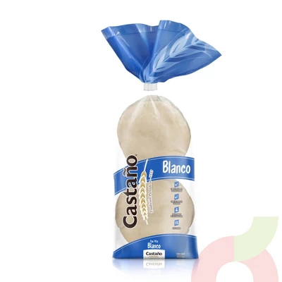 Pan Pita Blanco Castaño 300Gr 8 Unidades