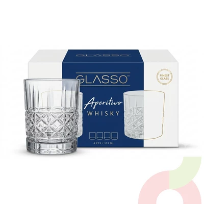Set 4 Vasos Whisky Vintage Glasso 333Ml