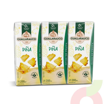 Agua de Fruta Piña Guallarauco 200Ml 3 Unidades