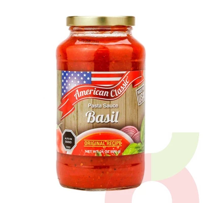 Salsa de Tomate con Albahaca American Classic 680Gr