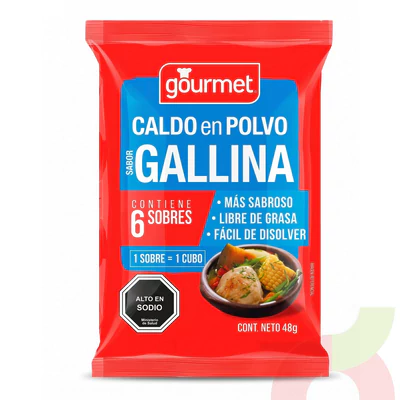 Caldo Gallina Gourmet 48Gr 6 Unidades