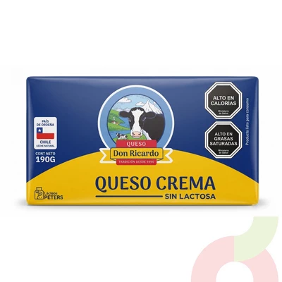 Queso Crema Sin Lactosa Don Ricardo 190Gr