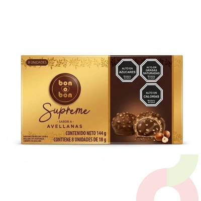 Bon o bon Avellanas Supreme 144Gr 8 Unidades