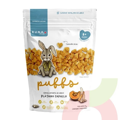 Cereal Infantil Arroz Plátano Zapallo Kuna Foods 50Gr