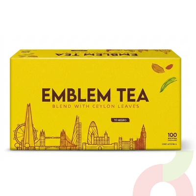 Té Negro Ceylon Blend Original Emblem Tea 180Gr 100 Unidades