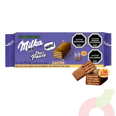 Oblea Mini Leche Milka 105Gr 16 Unidades