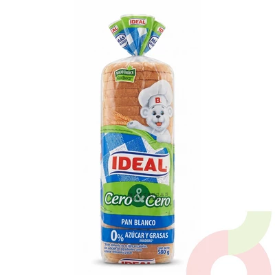 Pan Blanco Cero & Cero Ideal 580Gr 