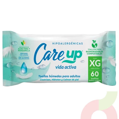 Toallas Húmedas Adultos XG Care Up 60 Unidades