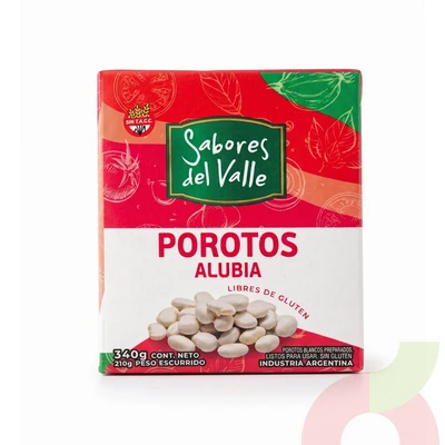 Porotos Alubia Tetrapack Sabores del Valle 340Gr