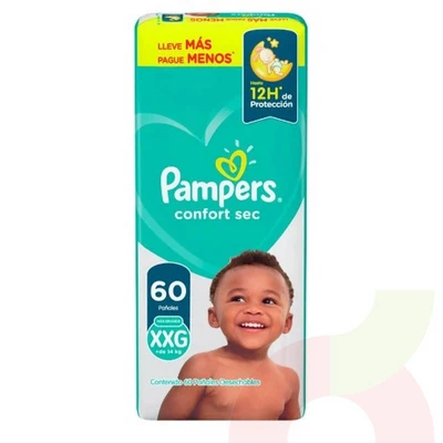 Pañales Pampers Comfort Sec XXG 60 Unidades 