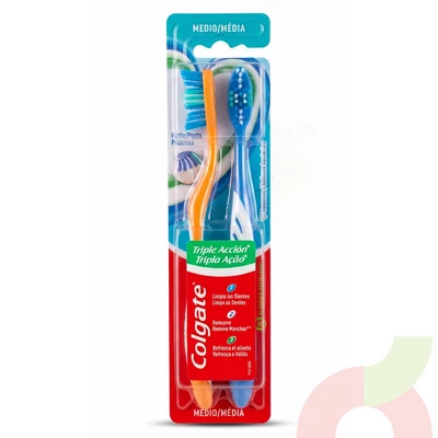 Cepillo Dental Triple Acción Medio Colgate 2 Unidades