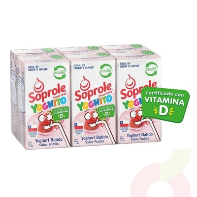 Pack 6 Unidades Yoghurt Batido Soprole 115 Gr