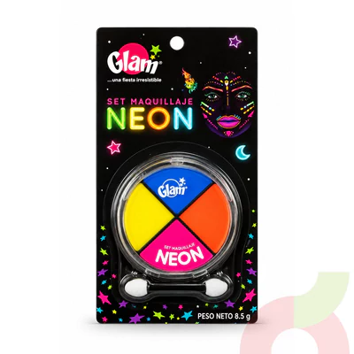 Set Maquillaje Neón Glam 4 Colores