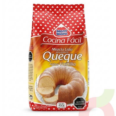 Mezcla Lista Queque Vainilla Mont Blanc 450Gr