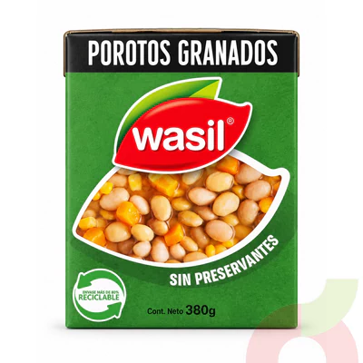 Tetrapack Porotos Granados Wasil 380Gr