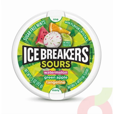 Pastillas Sandía Manzana Mandarina Sin Azúcar Ice Breaker 42Gr