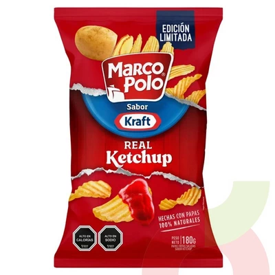 Papas Fritas Marco Polo Kraft Real Ketchup 180gr