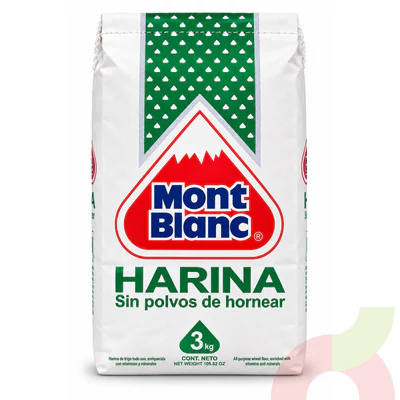 Harina Sin Polvos de Hornear Mont Blanc 3Kg 