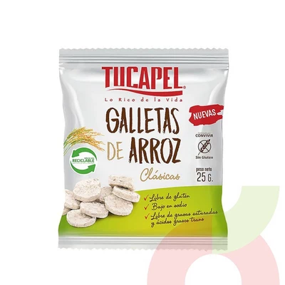 Galletas de Arroz Clásicas Tucapel 25Gr