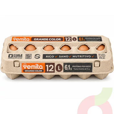 Huevos Color Grande Yemita 12 Unidades