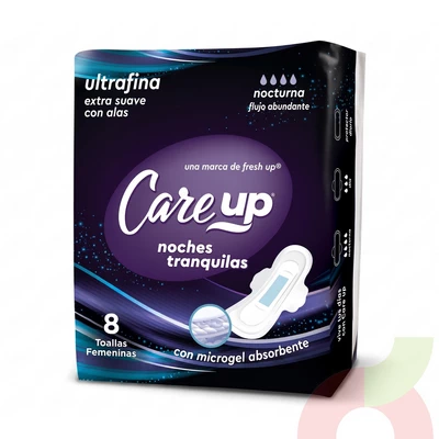 Toallas Nocturnas Ultrafina Care Up 8 Unidades