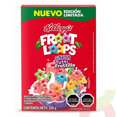 Cereal Froot Loops Tutti Frutti Kelloggs 220Gr