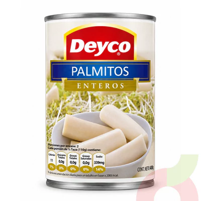 Palmitos Enteros Deyco 400Gr - 220Gr Drenado