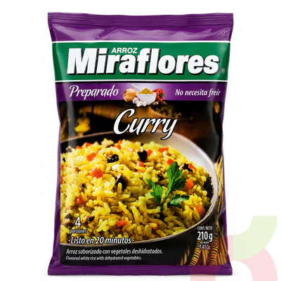 Arroz Preparado Curry Miraflores 210Gr