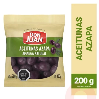 Aceituna Azapa Amarga Natural Don Juan Peso Drenado 200Gr