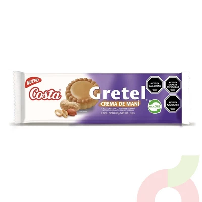 Galletas Crema de Maní Gretel Costa 85Gr