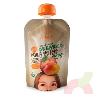 Puré Orgánico Manzana & Mango Ama 90Gr