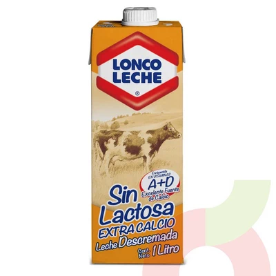 Leche Descremada Sin Lactosa Extra Calcio Loncoleche 1Lt