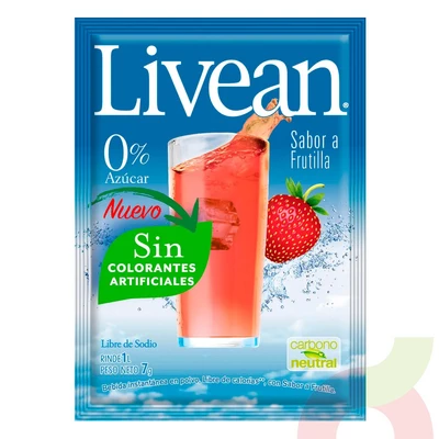 Jugo Instantáneo en Polvo Frutilla Livean 7Gr