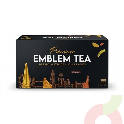 Té Negro Ceylon Blend Premium Emblem Tea 180Gr 100 Unidades