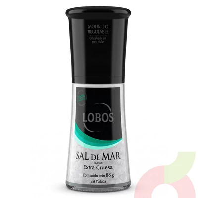 Molinillo Sal de Mar Extra Gruesa Lobos 88Gr