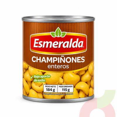 Champiñones Enteros Esmeralda 184Gr - 115Gr Drenado