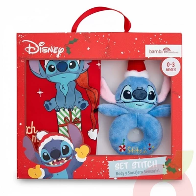 Set de Regalo Navideño Stitch Bambino 0 a 3 Meses