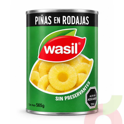 Piña en Rodajas Wasil 565Gr - 340Gr Drenado