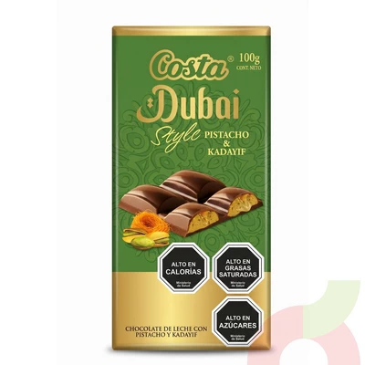 Chocolate Dubai Pistacho & Kadayif Costa 100Gr