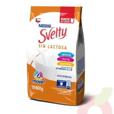 Leche Svelty En Polvo Descremada Sin Lactosa Nestlé 800Gr