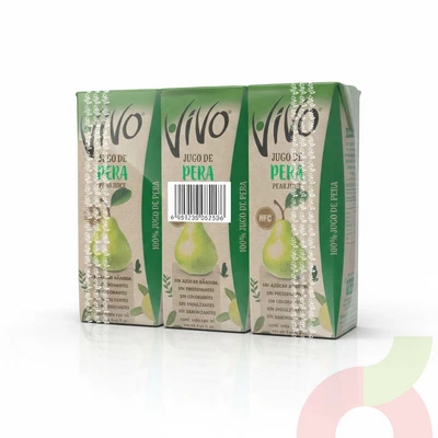 Pack Jugo 100% Pera Vivo 190Cc 3 Unidades