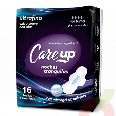 Toallas Nocturnas Ultrafina Care Up 16 Unidades
