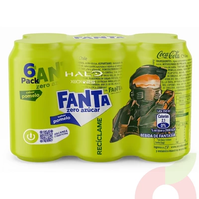 Pack Bebida Pomelo Zero Azúcar Fanta 350Cc 6 Unidades