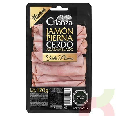Jamón Pierna Acaramelado Corte Pluma La Crianza 120Gr