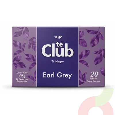 Té Negro Earl Grey Té Club 40Gr 20 Unidades