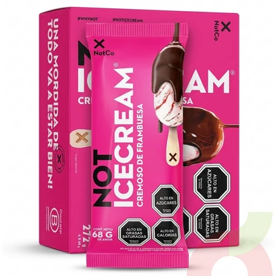 Helado Cremoso Frambuesa Not IceCream 272Gr 4 Unidades