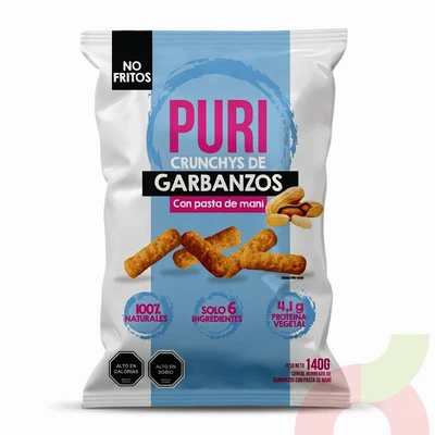 Crunchys de Garbanzos Pasta de Maní Puri 140Gr